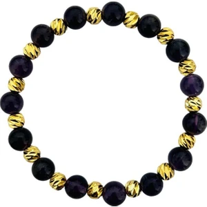 Mk Tasarım Gerçek Ametist Taşı Bileklik MK.031.008