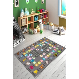 Pinkie Home Dijital Baskı Kaymaz Makinede Yıkanabilir Leke Tutmaz Eğitici Öğretici İngilizce Çocuk Odası Halısı Oyun Halısı-Aynur