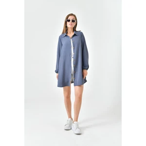 Antrasit Ahşap Düğmeli Tunik