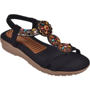 Masaj Tabanlı Comfort Kadın Sandalet GJ-1202   Siyah