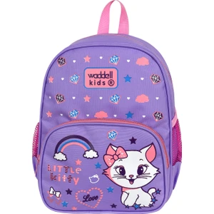 Niss Store Anaokul Lila Kedi Desenli Lisanslı Kreş Okul Öncesi Çantası