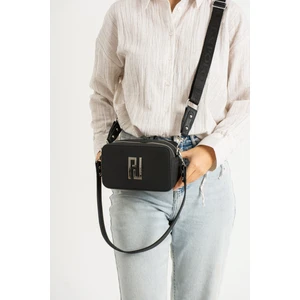 Just Polo Kadın Siyah Çapraz Askılı 2 Bölmeli Kutu Mini Omuz ve El Çantası PBU5024