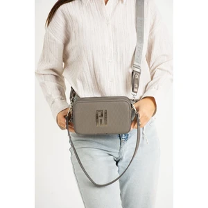 Just Polo Kadın Gri Çapraz Askılı 2 Bölmeli Kutu Mini Omuz ve El Çantası PBU5024