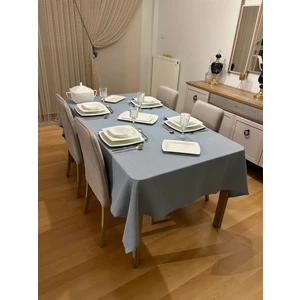 Zeren Home Meral Kurşun Collection Polyester Keten Dertsiz Masa Örtüsü Maldiv + 6 Peçete