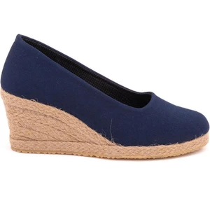 Star Tombis Lacivert Keten Espadril Dolgu Topuk