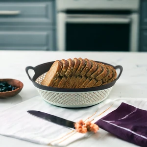 Melkan Home Damla Desen Ekmek Sepeti 2,6 Litre Kahverengi Çok Amaçlı Sepet