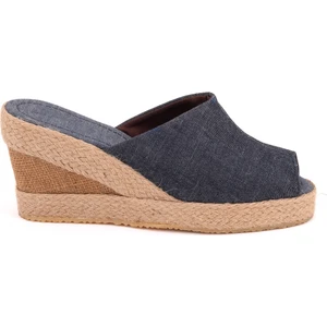 Star Tombis Platformlu Hasır El Işi Kadın Keten Günlük Terlik