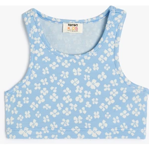 Crop Atlet Kalın Askılı Çiçek Baskılı