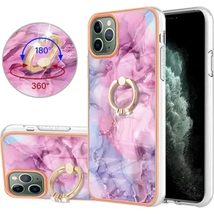 Manyi Market IPhone 12 Için Kılıf Pro Max Tampon Mermer Darbeye Tpu Silikon 360 &deg; Halka (Yurt Dışından)