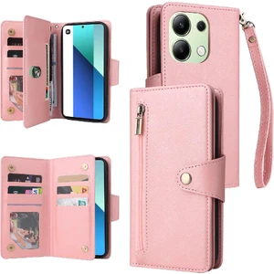 Mays Shop Xiaomi Redmi Için Not 13 4g Kart Tutucu ile El Kayışı Fermuar Cüzdan (Yurt Dışından)