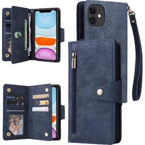 Mays Shop El Kayışı Kart Tutucu Fermuar ile iphone 11 Için Manyetik Deri Kılıf (Yurt Dışından)