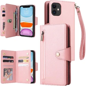 Mays Shop El Kayışı Kart Tutucu Fermuar ile iphone 11 Için Manyetik Deri Kılıf (Yurt Dışından)