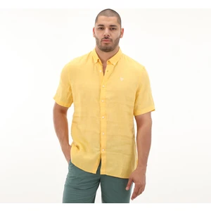 TB0A2DCCEG41 Timberland Linen Short Sleeve Shirt Erkek T-Shirt Sarı