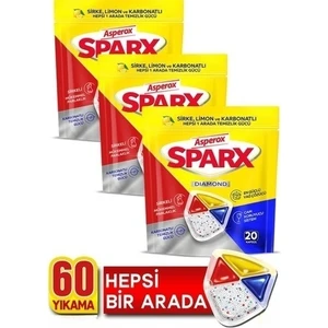 Sparx Bulaşık Makinesi Kapsülü 20'li x 3 Paket (60 Yıkama)