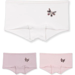 Kız Çocuk Pamuklu Renkli Baskılı Likralı Boxer 3'lü Paket 5378 Renkli