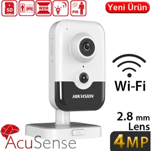 (DS-2CD2443G2-IW) 4mp 2.8mm 120DB Dahili Mikrofon 128GB Sd Wıfı Acusense Cube Kamera