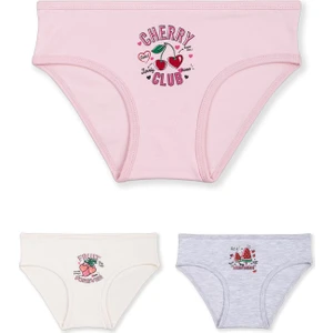 Kız Çocuk Pamuklu Renkli Baskılı Bikini Külot 3'lü Paket 5320 Renkli