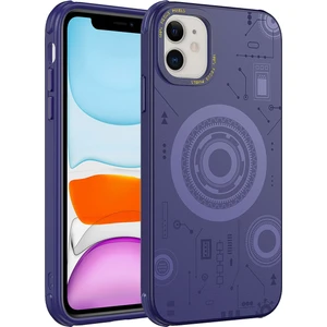 Alan Tech iPhone 11 Uyumlu Zore Wireless Şarj Özellikli Desenli Hot Kapak-Derin Mor