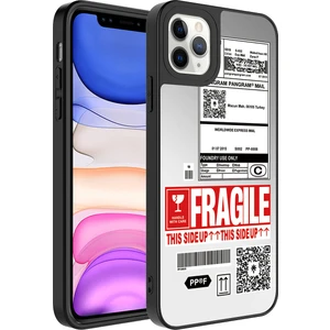 Alan Tech iPhone 11 Pro Max Uyumlu Aynalı Desenli Kamera Korumalı Parlak Zore Mirror Kapak-Fragile