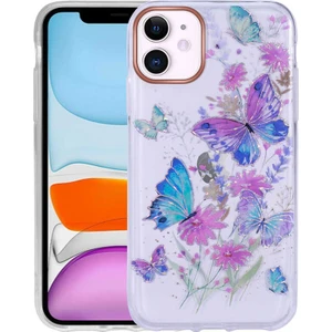 Alan Tech iPhone 11 Uyumlu Desenli Simli Sert Zore Inka Kapak-No1
