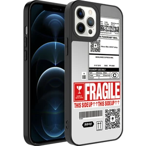 Alan Tech iPhone 12 Pro Max Uyumlu Aynalı Desenli Kamera Korumalı Parlak Zore Mirror Kapak-Fragile