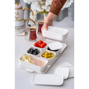 Pure White 13 Parça Porselen Kapaklı Kahvaltılık