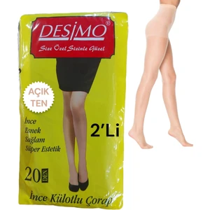 2’li 20 Denye Ince Mat Kadın Külotlu Çorap