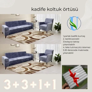 Uy Style Kadife Koltuk, Kanepe, Çekyat Örtüsü , Koltuk Kılıfı 3+3+1+1 Takım