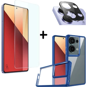 Xiaomi Redmi Note 13 Pro 4g Uyumlu Pastel Renk Telefon Kılıfı Temperli Cam Ekran ve Kamera Koruyucu