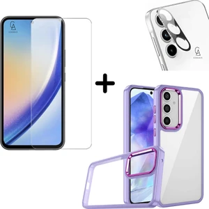 Samsung Galaxy A55 5g Uyumlu Pastel Renk Telefon Kılıfı Temperli Cam Ekran ve Kamera Koruyucu