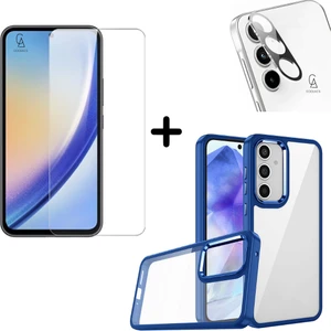 Samsung Galaxy A55 5g Uyumlu Pastel Renk Telefon Kılıfı Temperli Cam Ekran ve Kamera Koruyucu