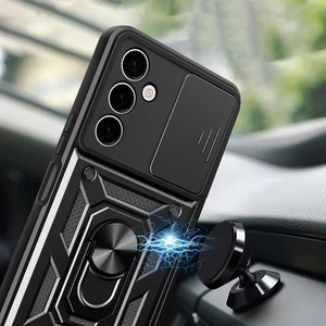 Samsung Galaxy A24 ile Uyumlu Kılıf Magnetik Standlı Kamera Korumalı Sürgülü Kapak