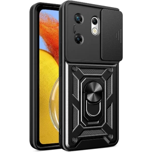 Infinix Zero 30 4g ile Uyumlu Kılıf Magnetik Standlı Kamera Korumalı Sürgülü Kapak