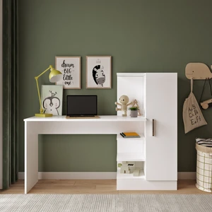 Robin Home Arthur Çocuk Genç Kitaplıklı Çalışma Masası  Beyaz