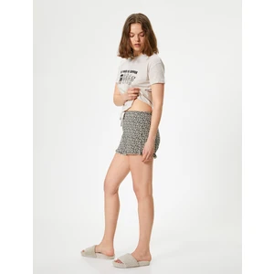 Şortlu Pijama Takımı Kısa Kollu Baskılı Pamuklu