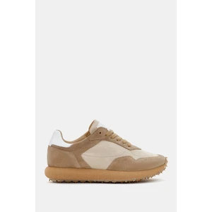 Be Style  Jones Kadın Bej Süet Deri Sneaker