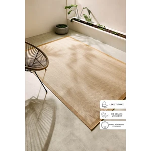 Ocean Home Textile Leke Tutmaz Iç Dış Mekan Bej Renk Balıksırtı Halı Kilim 120 x 180 cm