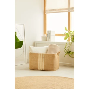 Ocean Home Textile Jüt Dolap İçi Çamaşır Çocuk Odası Oyuncak Düzenleyici Katlanır Saklama Sepeti Organizer 42x31x25 cm