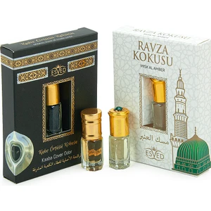 Hac ve Umre Kokuları 2 Li Set: Kabe Örtüsü ve Ravza Kokusu ve Esansı
