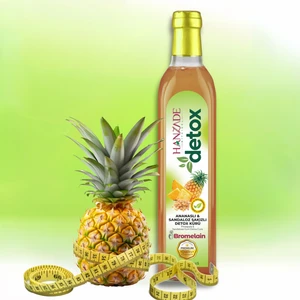 Hanzade Bitkisel Ananaslı & Sandaloz Sakızlı Detox Şurubu Kürü Bromelain 475 ml Güçlü Antioksidan Formül
