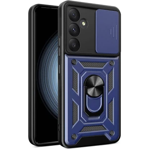 Case 4u Galaxy A35 Kılıf Magnetik Standlı Kamera Korumalı Sürgülü Vega Kapak Lacivert