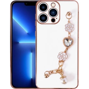 Zeyline Apple iPhone 14 Pro Max Uyumlu El Tutamaçlı Kamera Korumalı Zore Taka Silikon Kapak-Beyaz