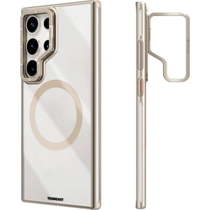 Galaxy S24 Ultra Kılıf Magsafe Crystal Grid Kapak Gold