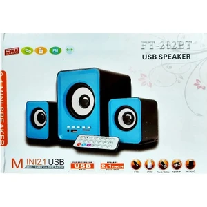 Gold Aksesuar Ft 202BT 2.1 Mını USB Speaker Bluetooth Hoparlör