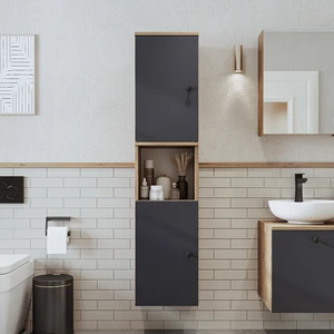Banyo Dolabı Mat Mdf 150 x 35 cm Banyo Boy Dolabı