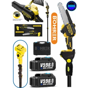 Alman Yellow Kömürsüz 3m Uzatma Kollu 8 Inç 25 cm Zincir+Pala Profesyonel Akülü Budama Testeresi