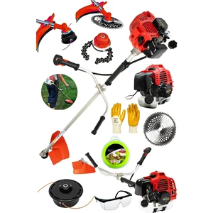Alman 14 Hp Tam Profesyonel Yan Tipi Benzinli Tırpan Ot Çalı Çim Biçme Makinesi + Canavar Başlık