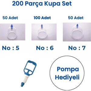 200 Adet Hacamat Kupa Seti 5-6-7 No