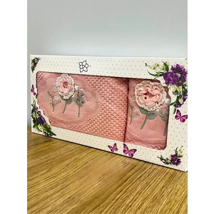 3d Çiçek Işlemeli Kutulu Çeyizlik 1 Adet 50 x 90  cm  El  Yüz Havlusu 1 Adet 30 x 50 cm Mutfak Havlu