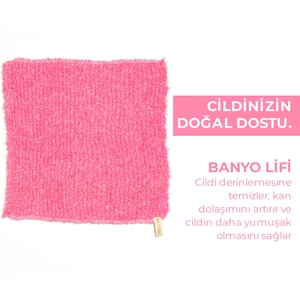 Extra Esnek Pembe Banyo Lifi Tüm Cilt Tiplerine Uygun Duş Lifi -  30x40 Cm
